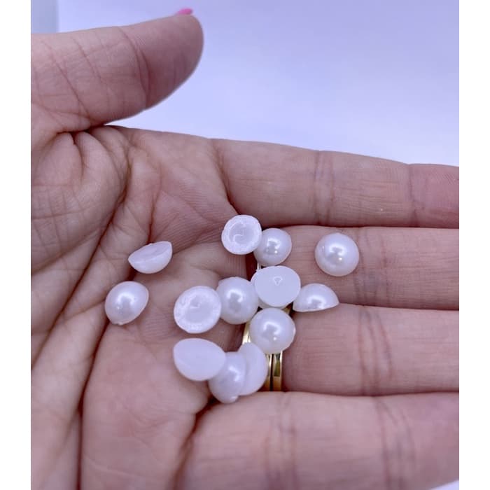 Meia pérola 6mm para colagem com 500 peças