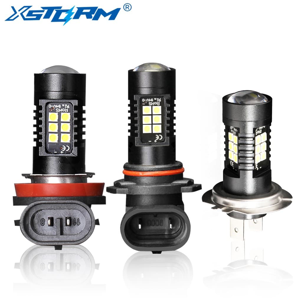 1Pc H8 H11 H7 Led HB4 9006 HB3 9005 Lâmpada de faróis de nevoeiro 3030SMD 1200LM  branco Luz de LED automático 12V 24