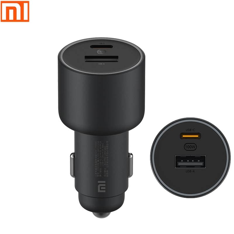 Carregador Rápido De Carro Xiaomi 1A1C 100W USB-C 100W MAX Carregamento/A , Saída Dupla Entrada