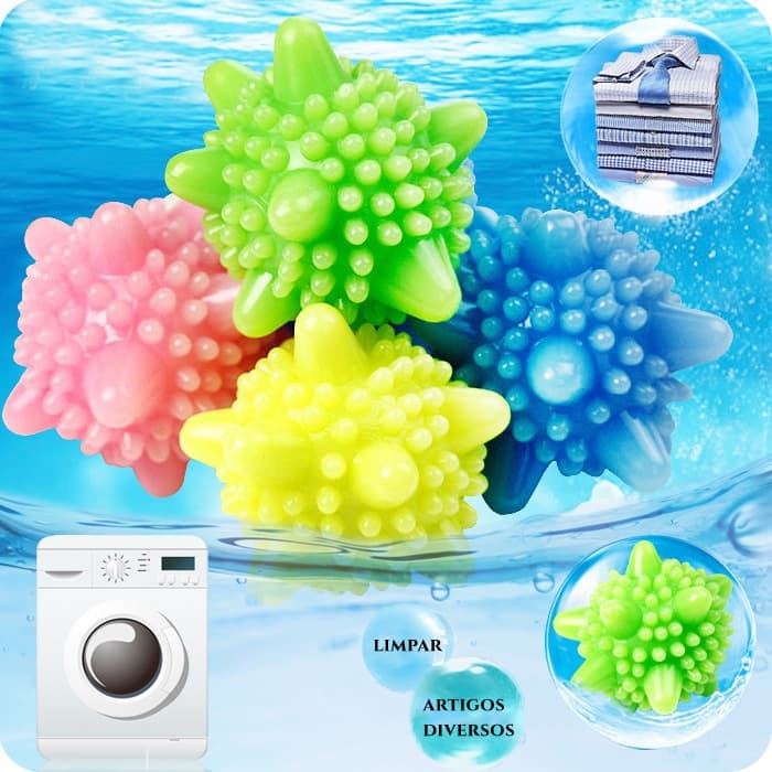 Kit 1/5/10 Esfera Bolinha Magica Bate Roupa Para Maquina de Lavar