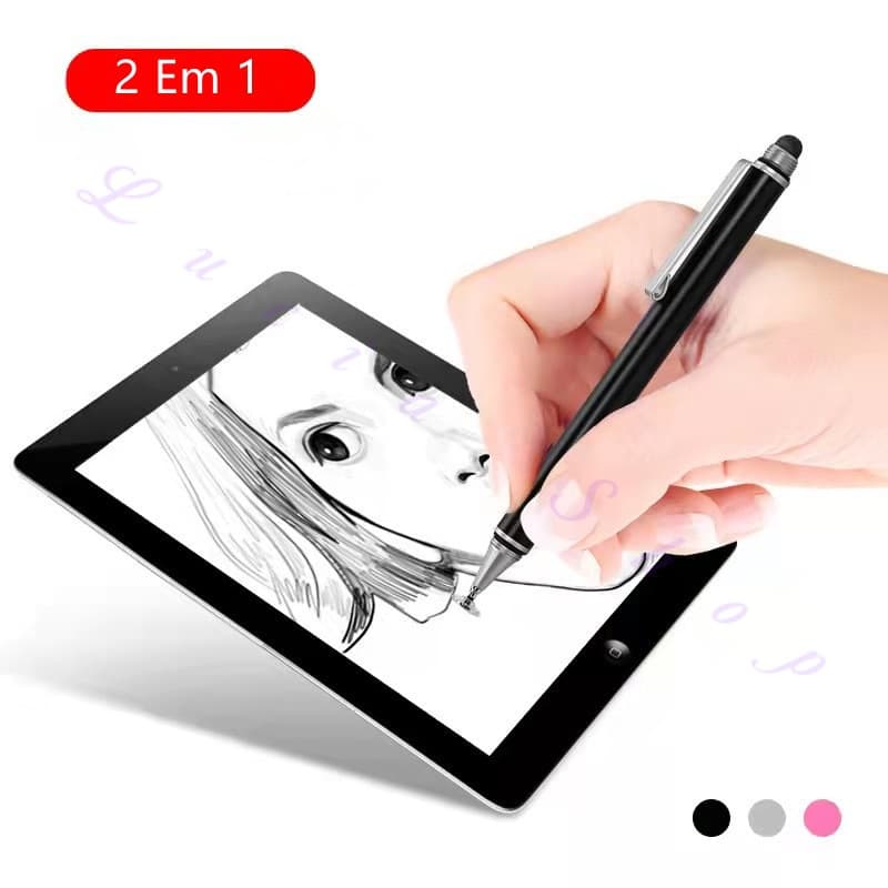 Caneta stylus 2 Em 1 Universal Digital Tablet Tela Capacitiva Caneta Stylus