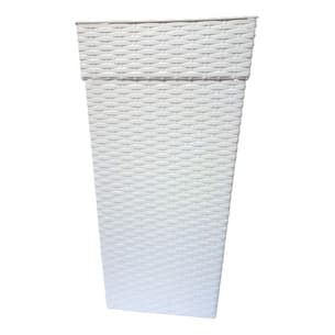 Vaso Para Flores e Plantas Quadrado Coluna Rattan 10 Litros