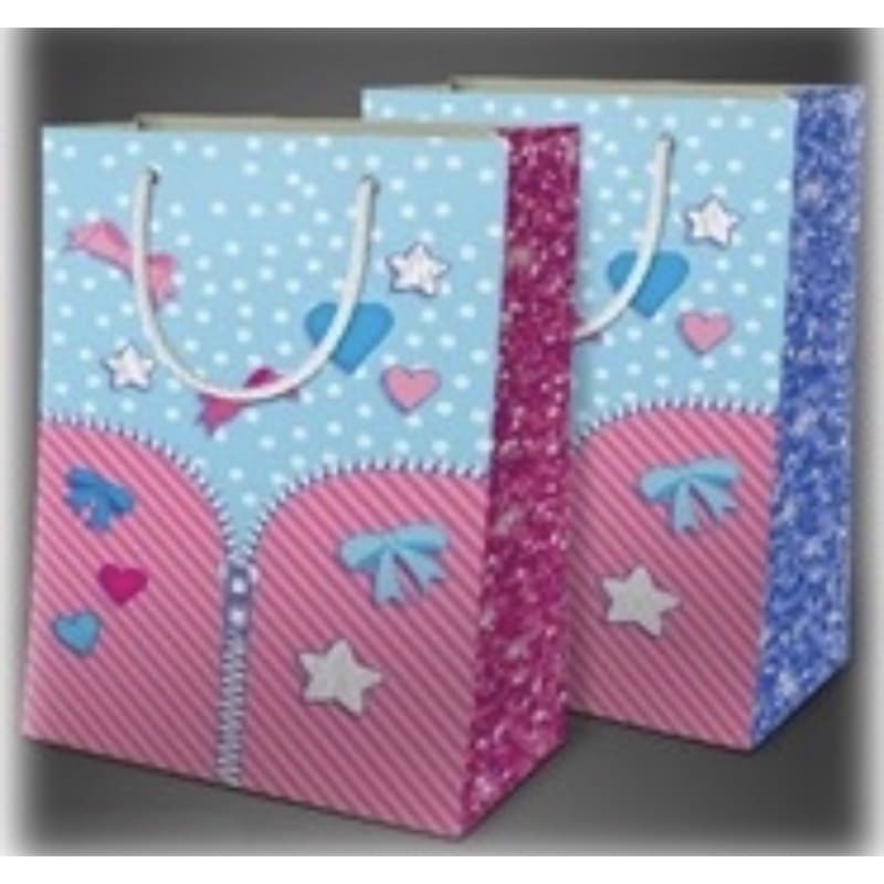 Sacola de Papel Colorida Com 10 Unidades 25x17x6cm