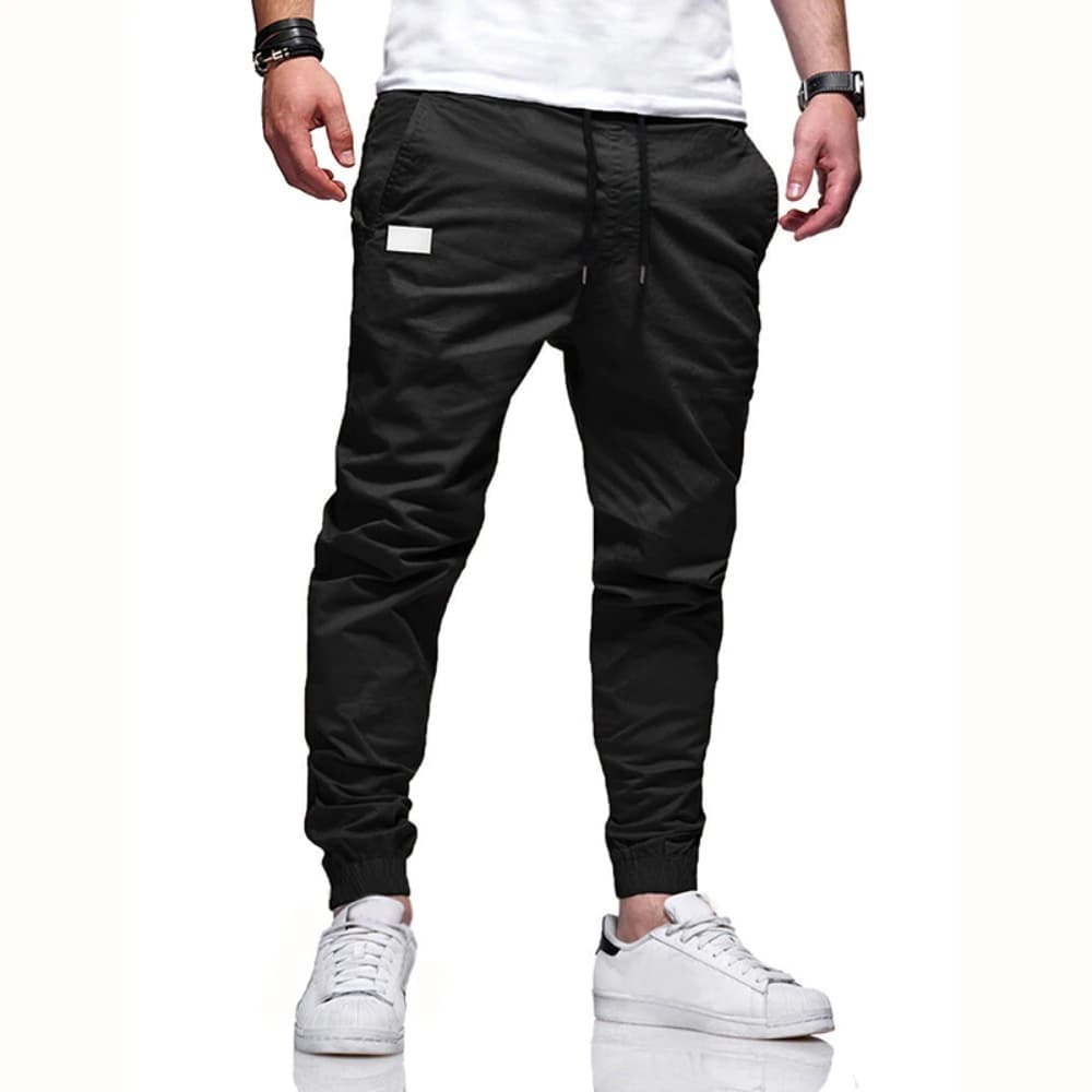 Calça Jogger MasculinaSarja Punho Lycra Premium Preto