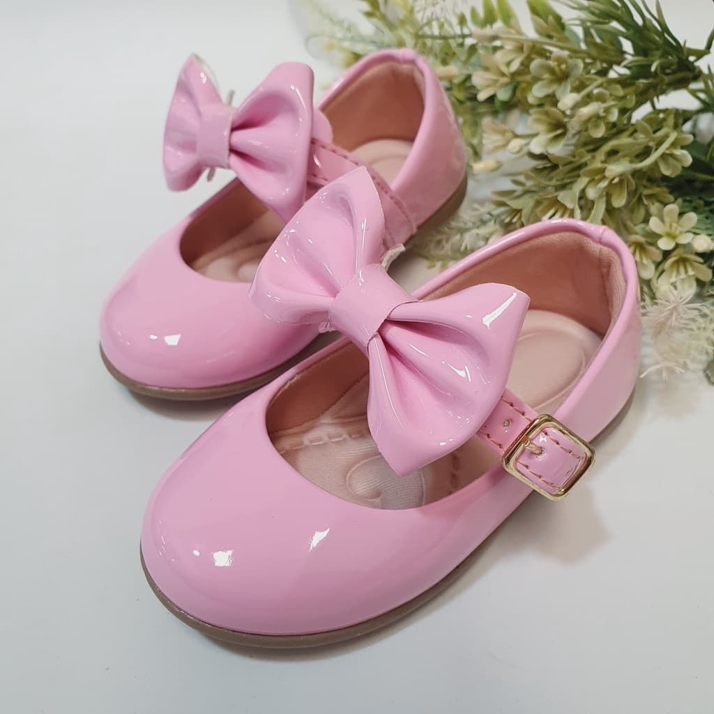 Sapatilha Infantil De Menina Milu Fashion Rosa Com Laço 16 ao 34