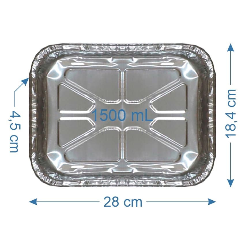 100 Bandeja De Alumínio Marmitex 1500ml com Tampa