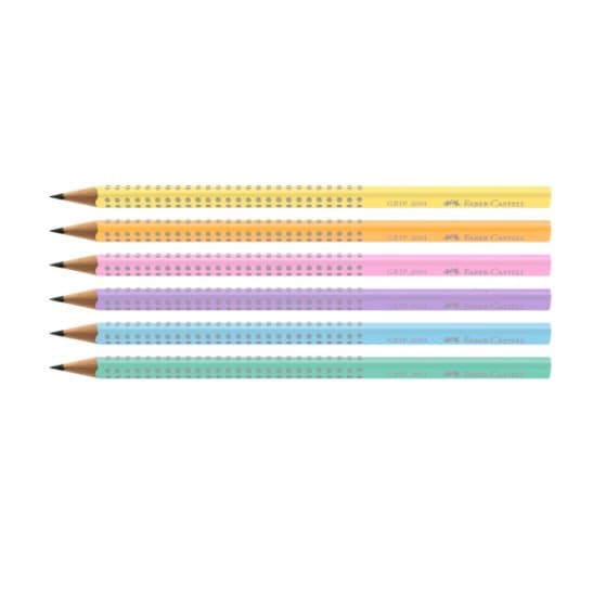 Lápis Preto Grafite Triângular Grip B Cores n°2  (Kit com 1 e 5 Unidades) - Faber-Castell