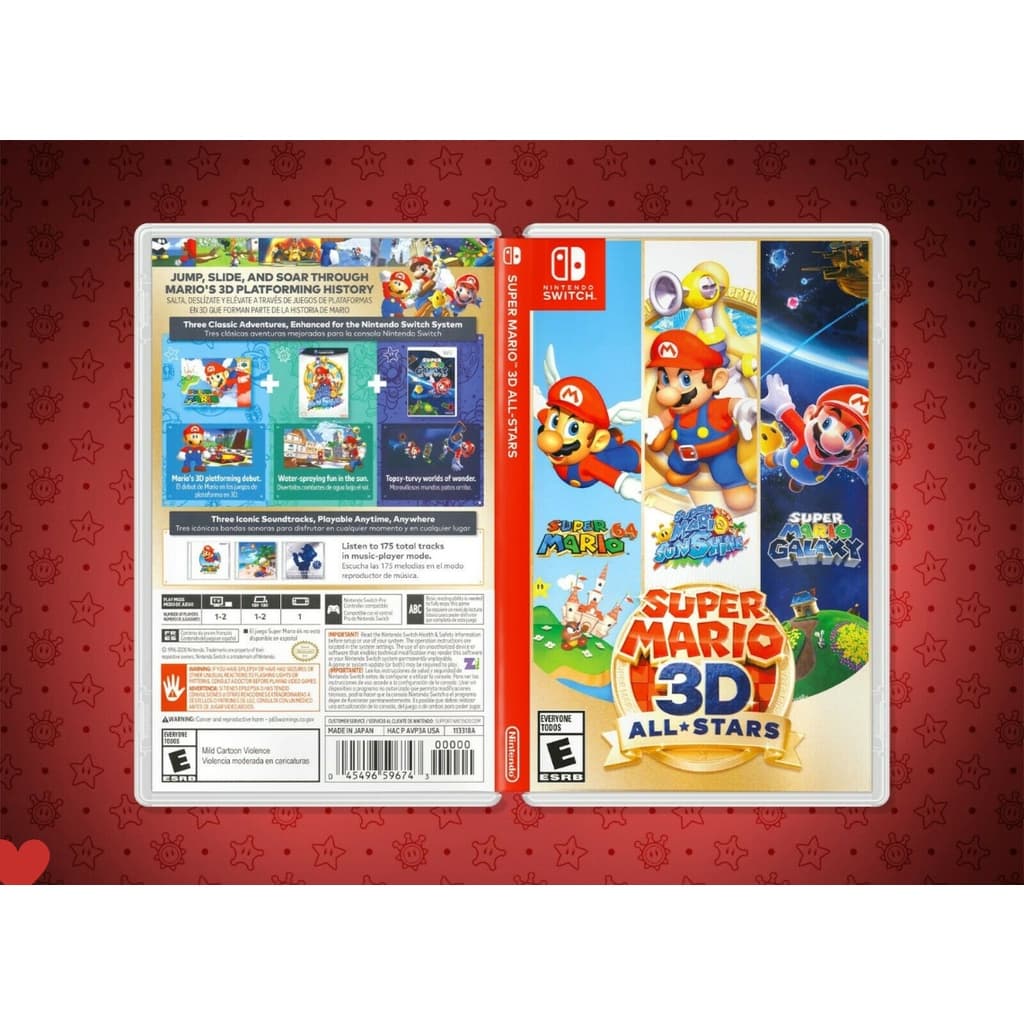 Super Mario 3d All-stars Encarte Impresso - Reposição de Capa Frente e Verso Capinha e Case / Caixa