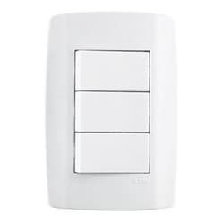 3 Interruptores Simples Slim 10 A 250 V Branca Ilumi 8019