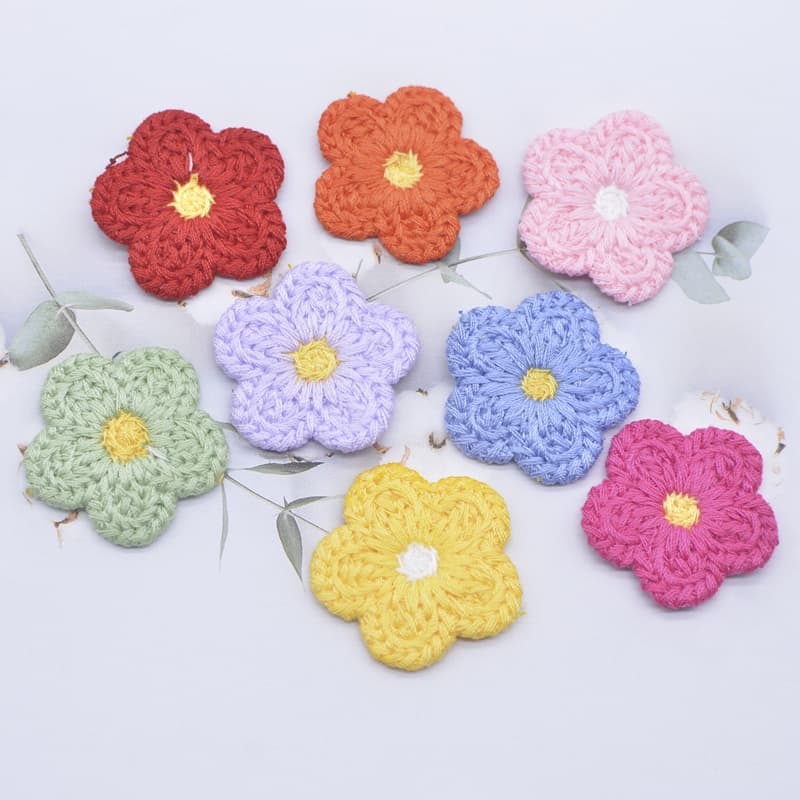 20pcs 2.5cm flor aplicativo para DIY roupas artesanato costura fornecimento patch cabeça decoração