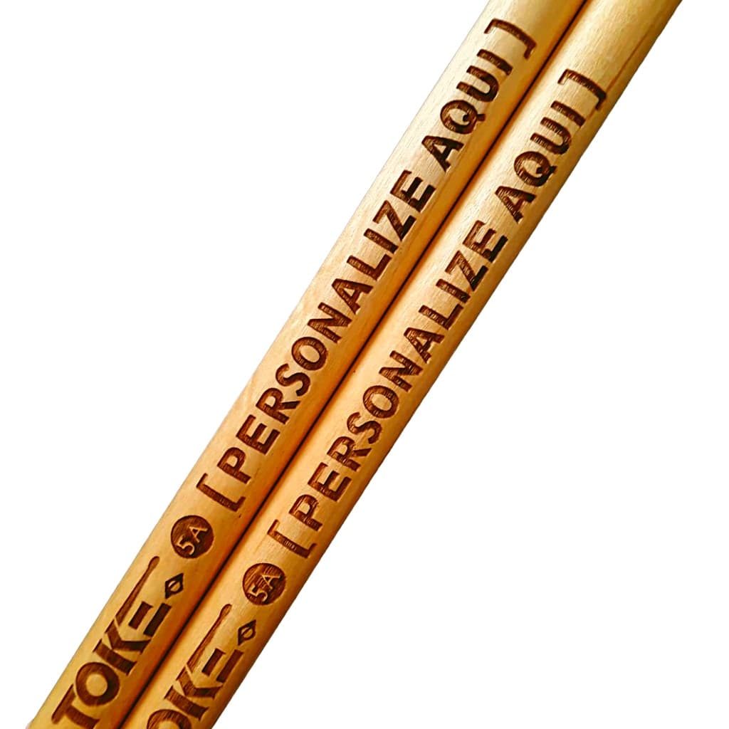 Baquetas Personalizadas Laser 01 Par Cor Natural madeira Marfim