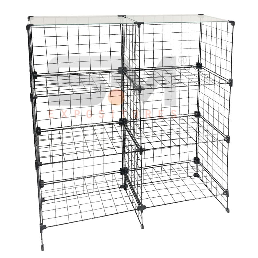 Balcão Aramado tampo em vidro - 1mt x 0,80mt, balcão em tela