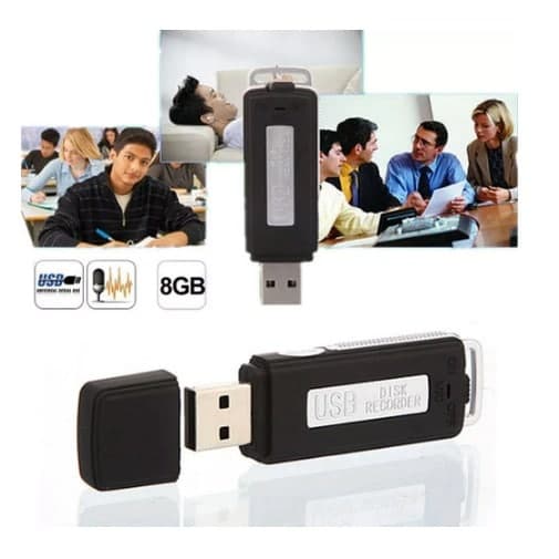 Gravador De Voz Audio Som Escuta Pendrive 8gb Grava até 15hrs