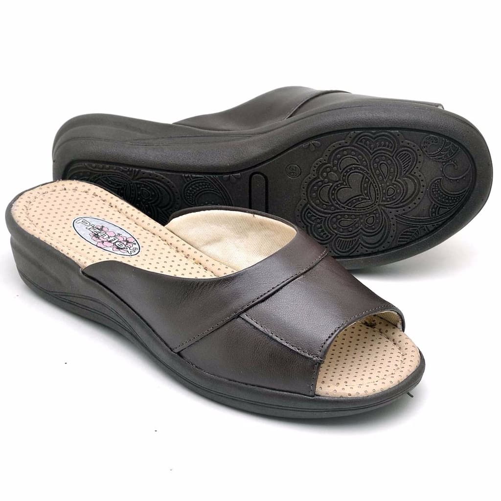 Sandália Feminina Tamanco Anabela Confortável Ortopédica