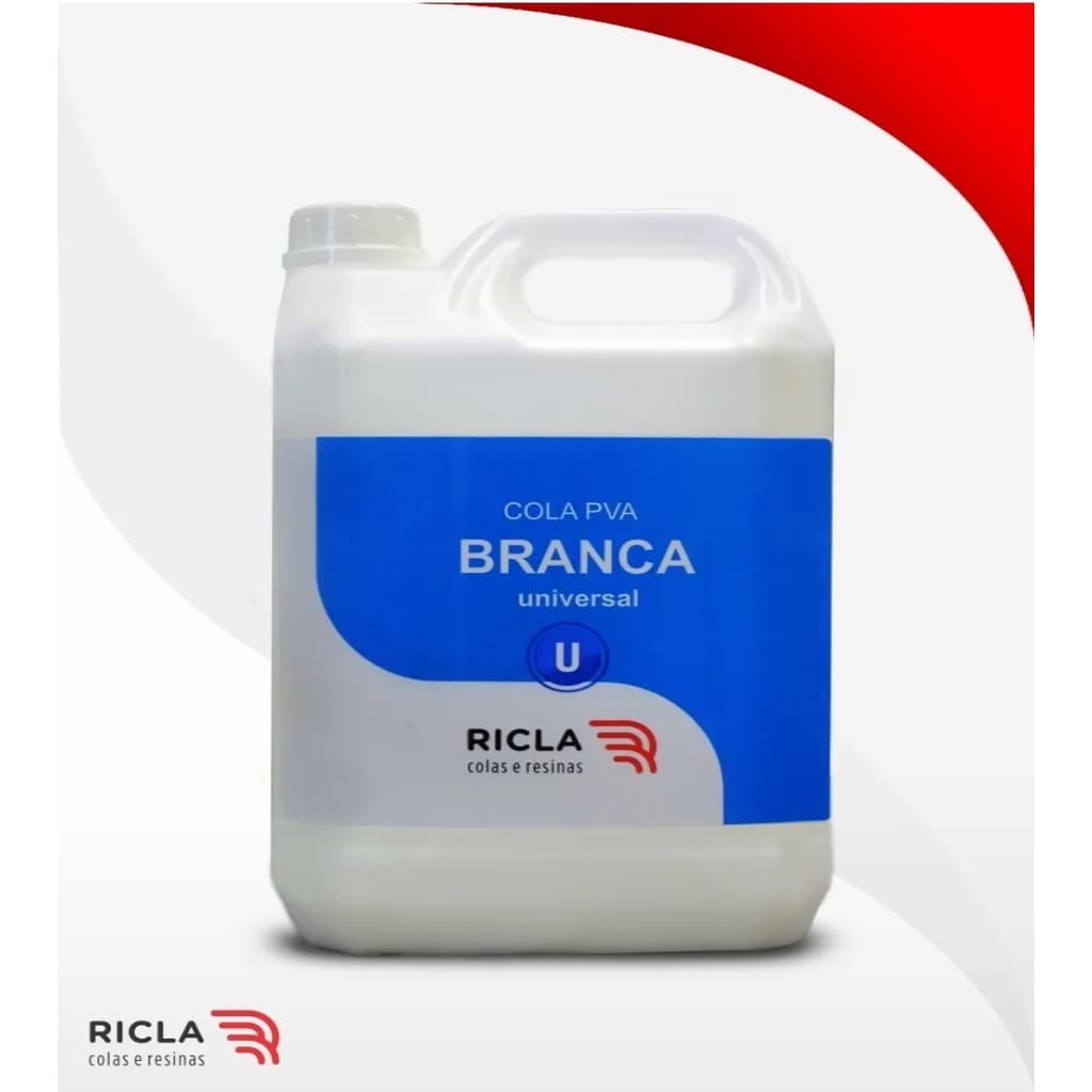 Galão 5kg de cola branca UNIVERSAL para artesanato, papel, papelão, madeira