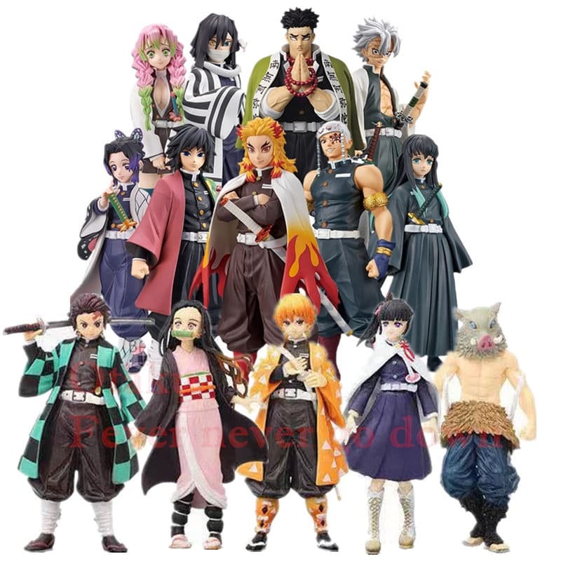 Anime Figuras Demon Slayer Pvc Modelo Figuras De Ação Coletar (15~20 Cm)