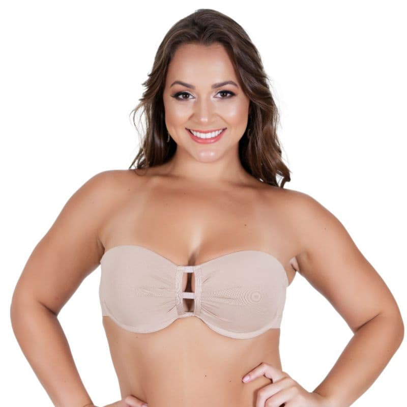 Sutiã Plus Size de bojo tomara que caia nude reforçado