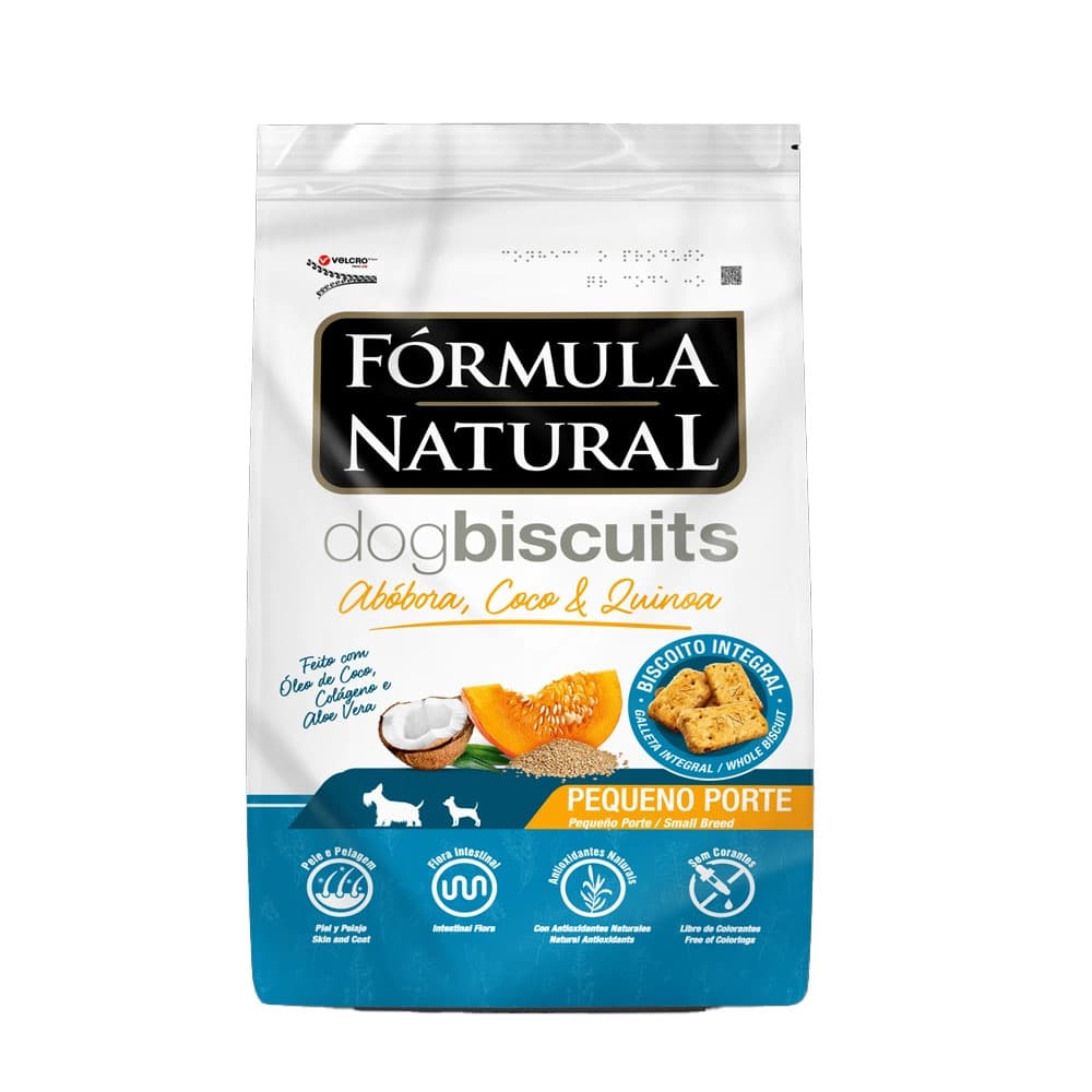 Biscoito Formula Natural Cães Adultos Raças Mini e Pequenas Abobora ? 250g