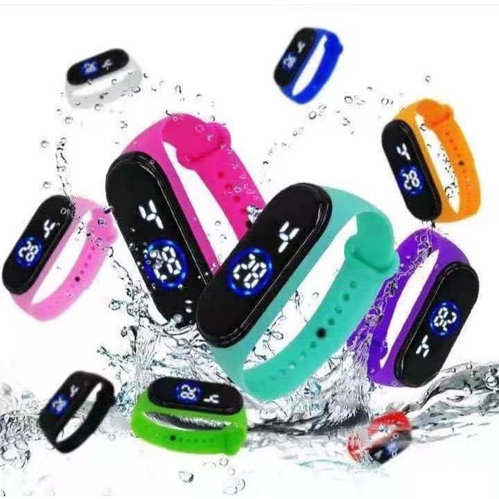 Relógio De Crianças digital M4 Led Impermeável Esportiva Sports à prova d'água Pulseira Silicone Feminino Masculino