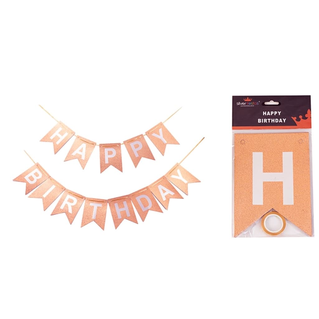 Faixa Decorativa Grande - Happy Birthday Glitter Gold