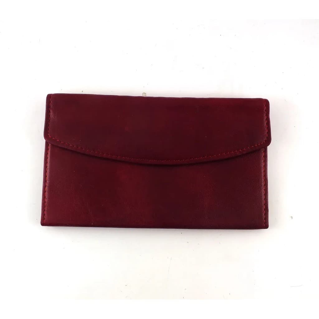 Carteira Feminina de Mão Couro de Lhama Artesanato Boliviano Cor Vinho