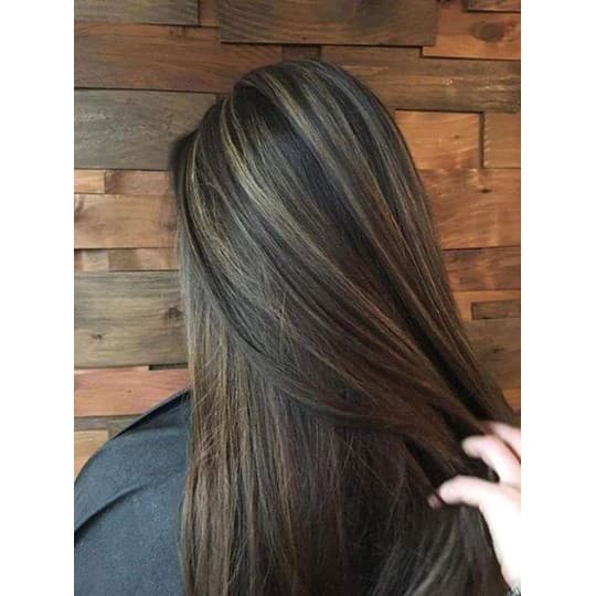 Aplique Mechas Morena Iluminada Tic Tac Liso tela fibra orgânica