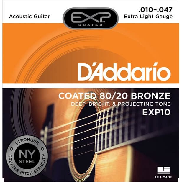 Cordas Para Violão D'Addario EXP Revestidas De Bronze 80/20 , EXP10 EXP11 EXP12 EXP13 EXP14 EXP36 (12)