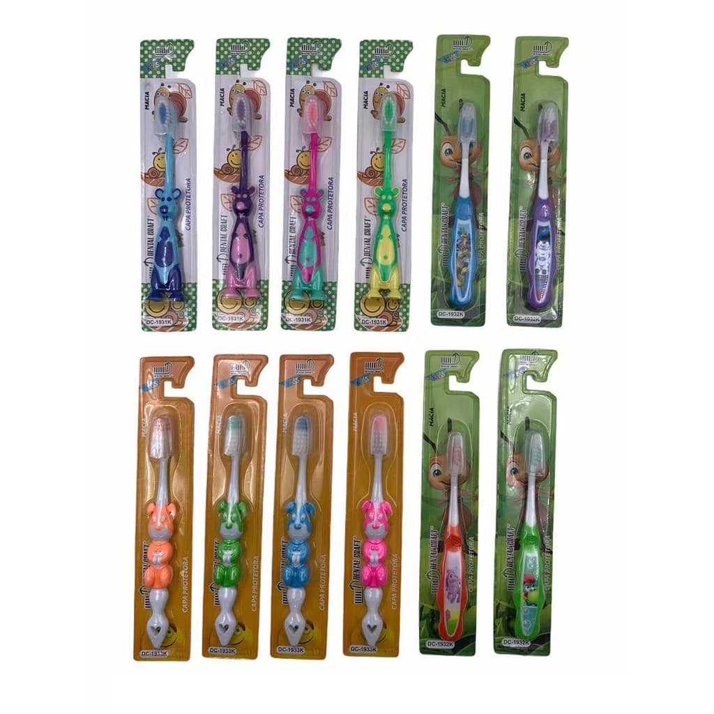 Escova De dente infantil macia com protetor de cerdas