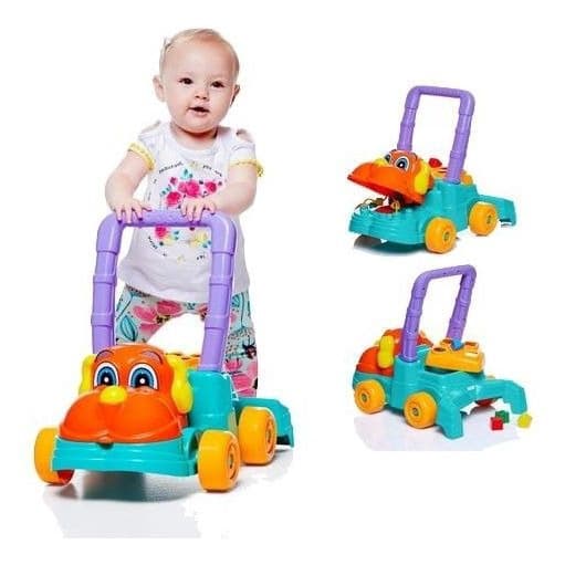 Andador Cachorro Brinquedo Infantil P/ Bebê Didático 2 Em1