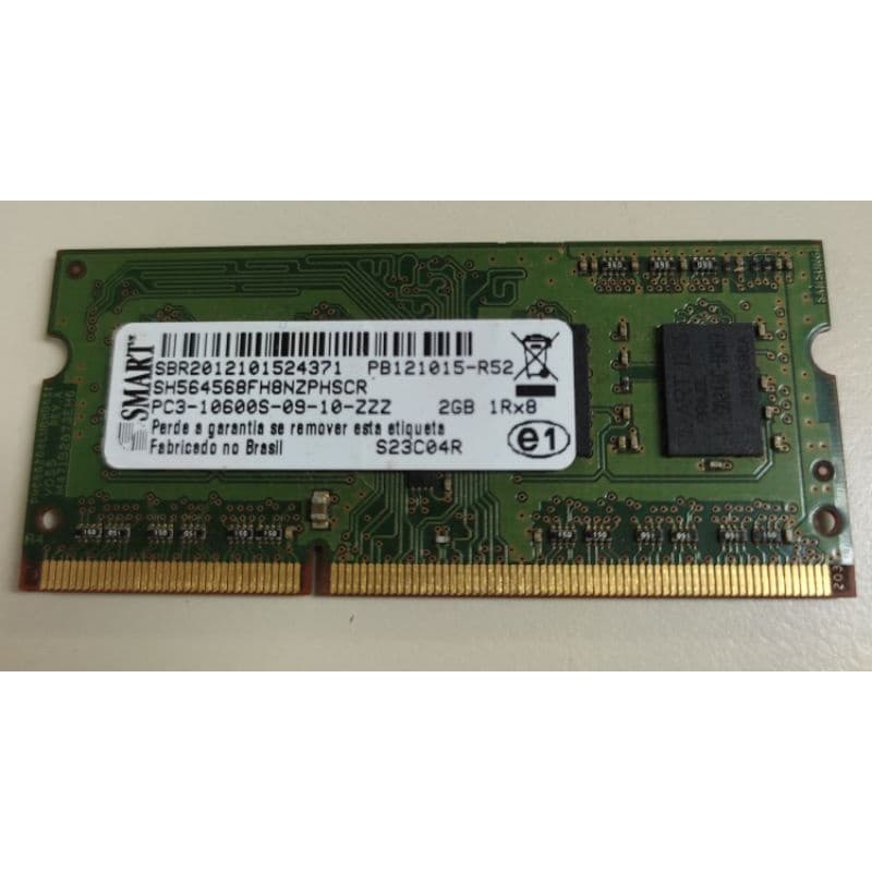 Memória RAM Smart 2Gb DDR3 PC3-10600S 1333Mhz para Notebook