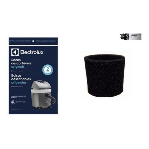 Kit Filtro Permanente + Kit Saco Descartável Hidrovac 1300