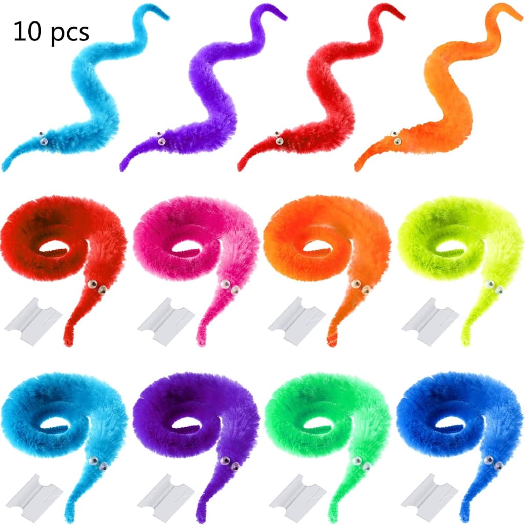 10 Pedaço Brinquedos Mágicos Worms Twisty Fuzzy Wormes Vivid Worm Brinquedos Para Favores Do Partido Do Carnaval