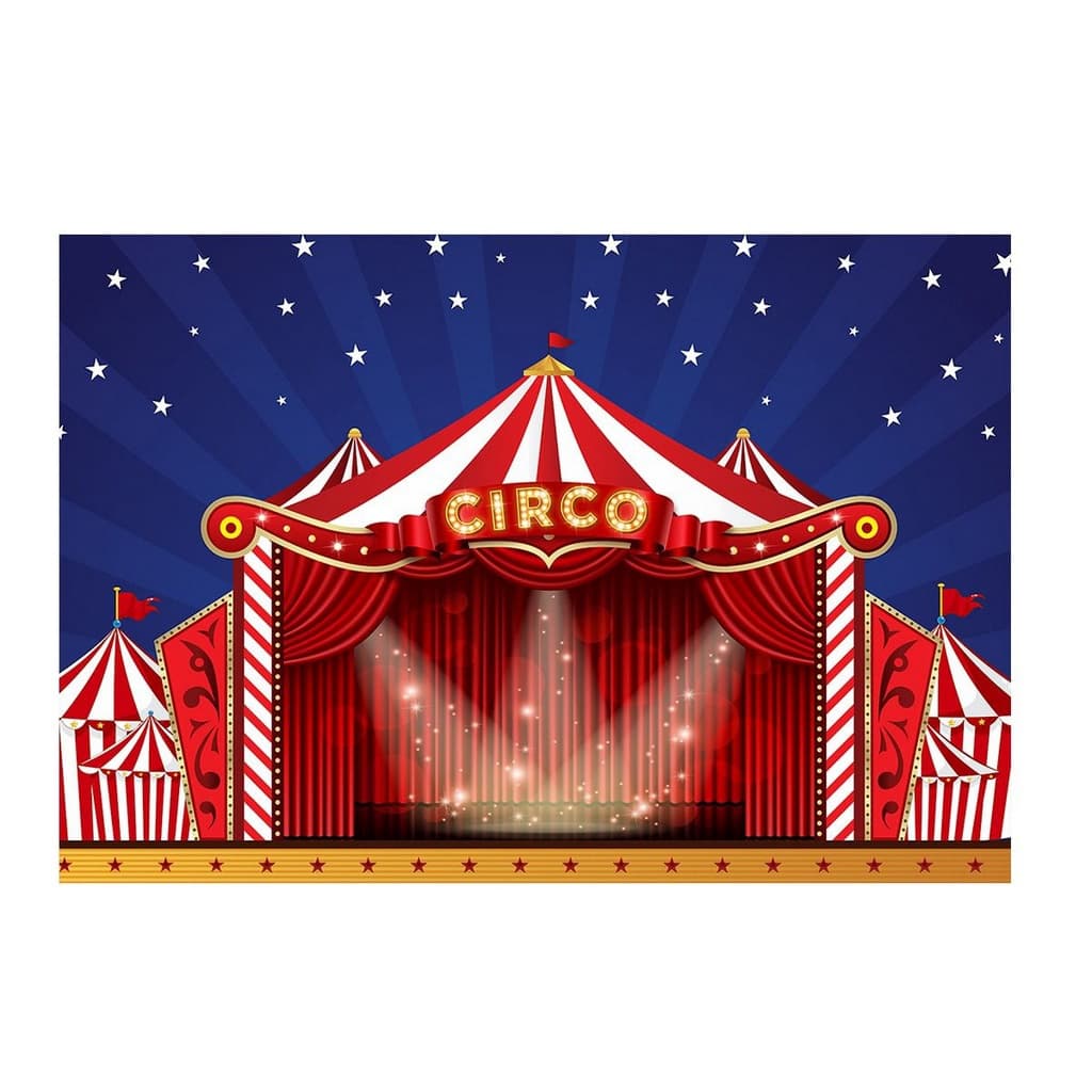 Fundo fotográfico Tecido Sublimado Newborn 3D Circo 2,20x1,50 FFF-821