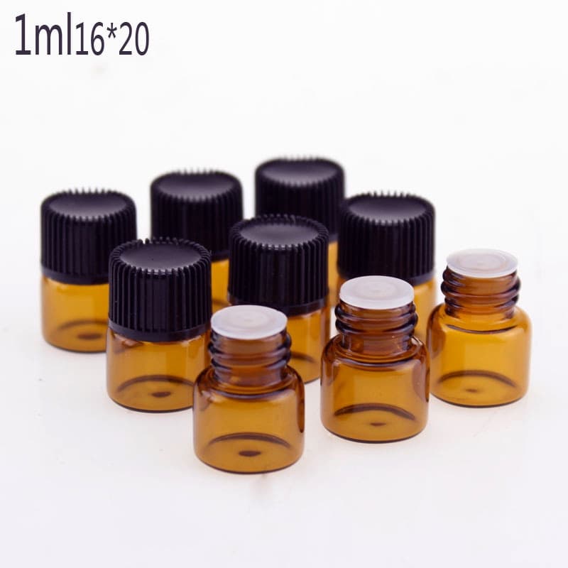 Kit 20/40 Mini Frascos Garrafas Vidro Âmbar Gotejador 1Ml