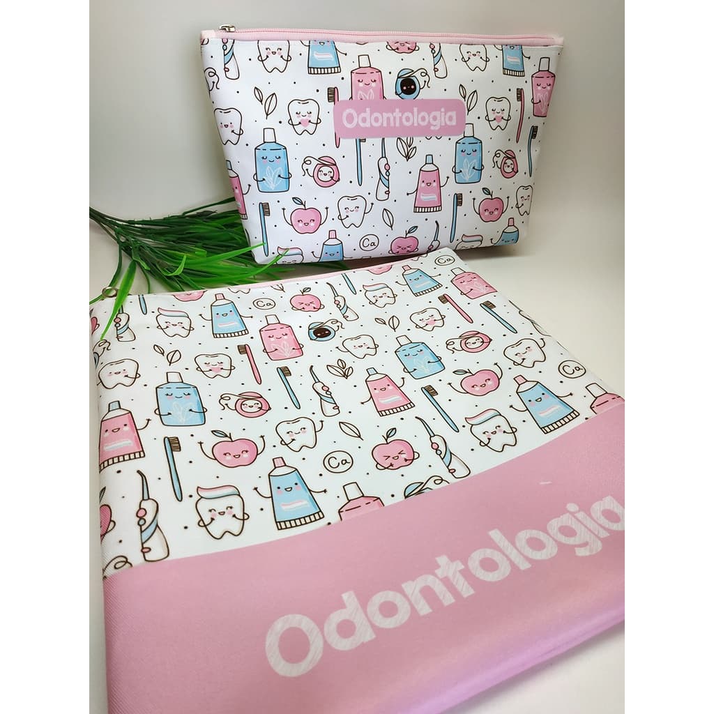 Porta Jaleco e Necessaire Odontologia Odonto Dentista