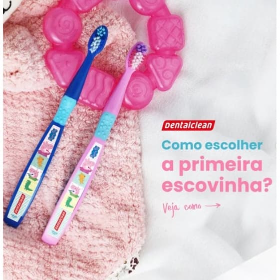 Escova Infantil Peppa Pig Extra Macia Primeiros Dentinhos  Dentalclean