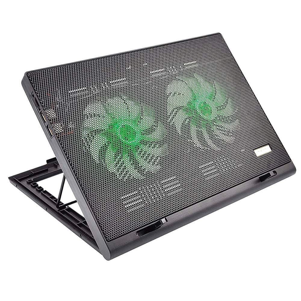 Cooler Para Notebook Warrior Power Gamer Led Verde - AC267