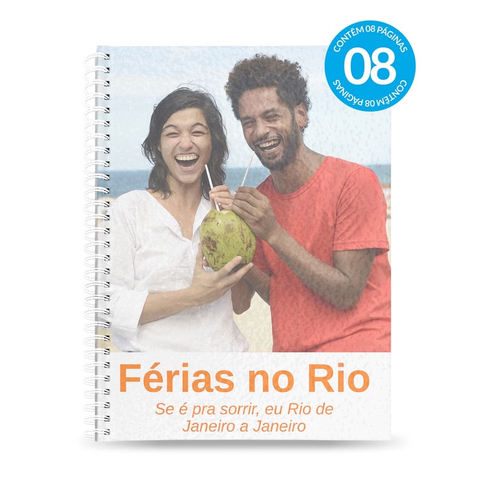 FotoLivro Personalizado 15x20 | A5-R | Capa Flex Espiral - 8 Páginas