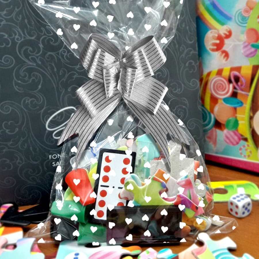 Saco Transparente Decorado 20x29 C/50 Unidades para presentes