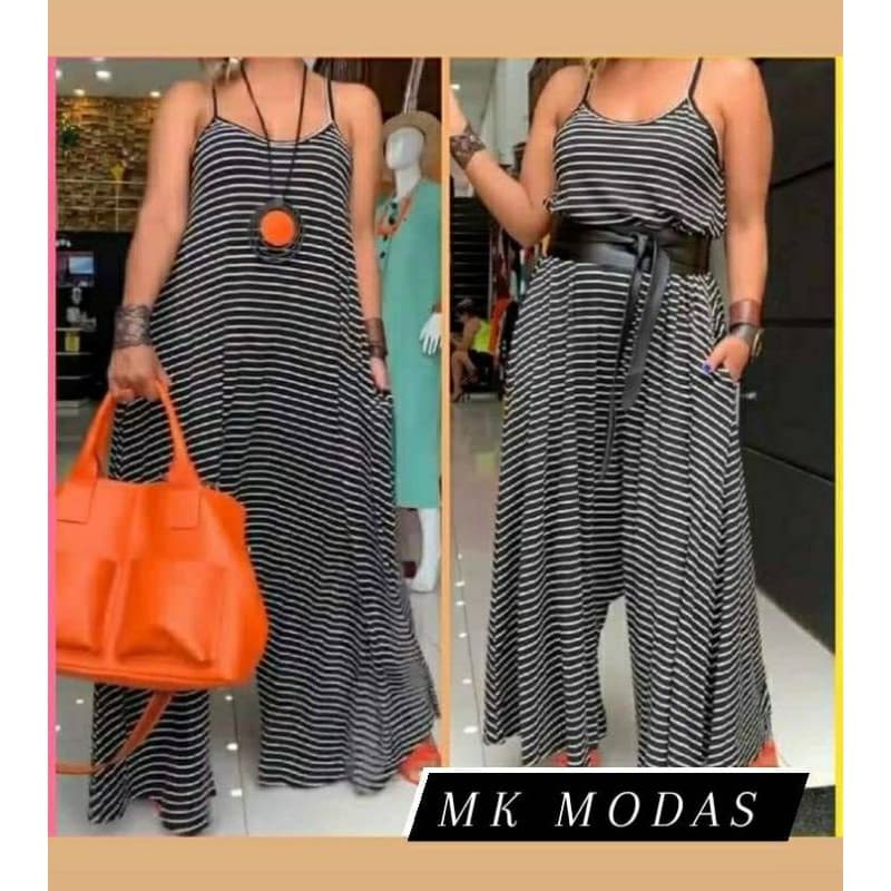 macacão pantalona de alcinha com regulagem nas costas