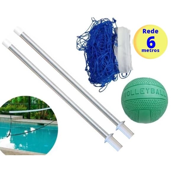 Kit Biribol Volei Para Piscina Com Rede 6 metros