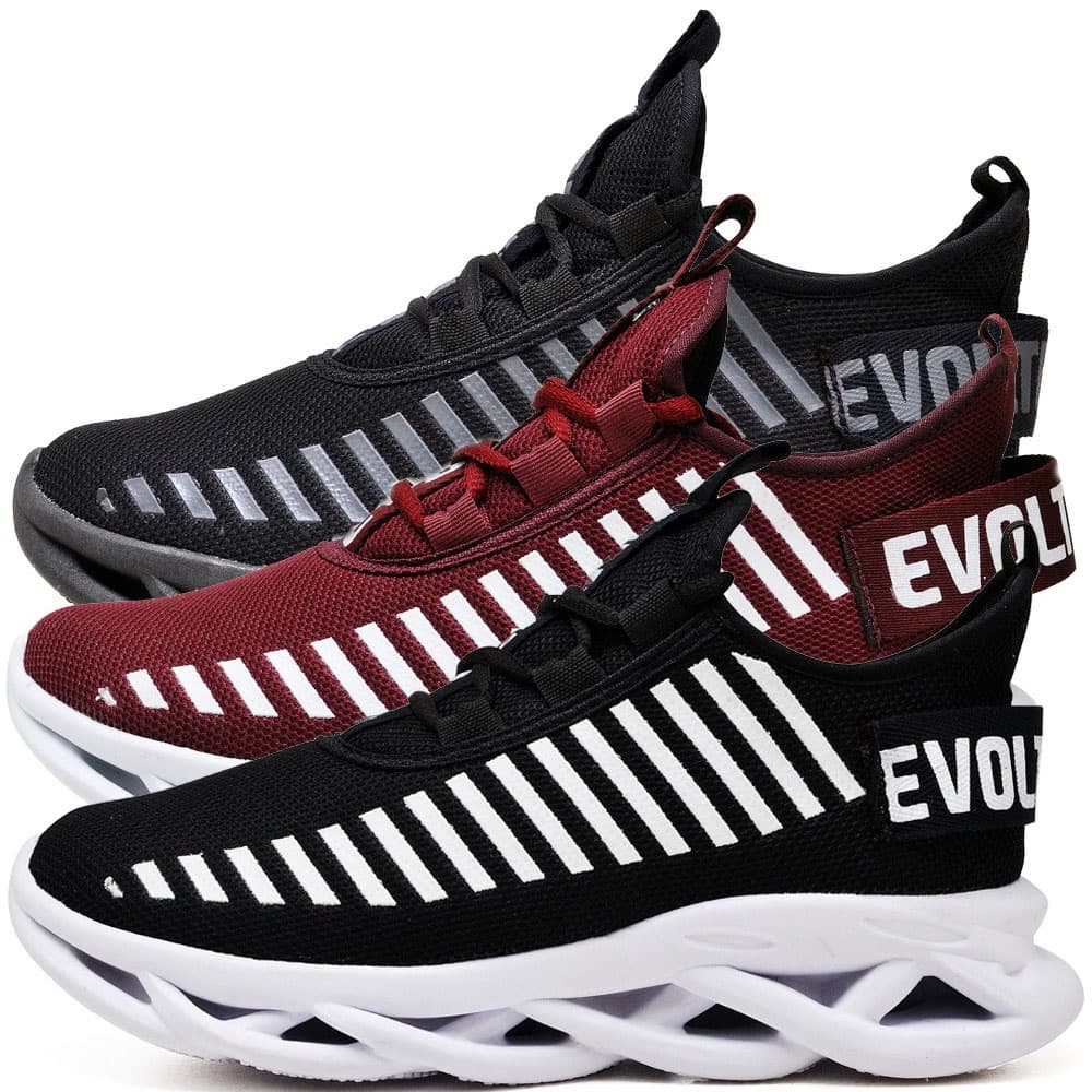 Kit 3 Tênis Masculino Evoltenn Macio Corrida Trança Trabalho Cores Modernas e Marcante Economize.