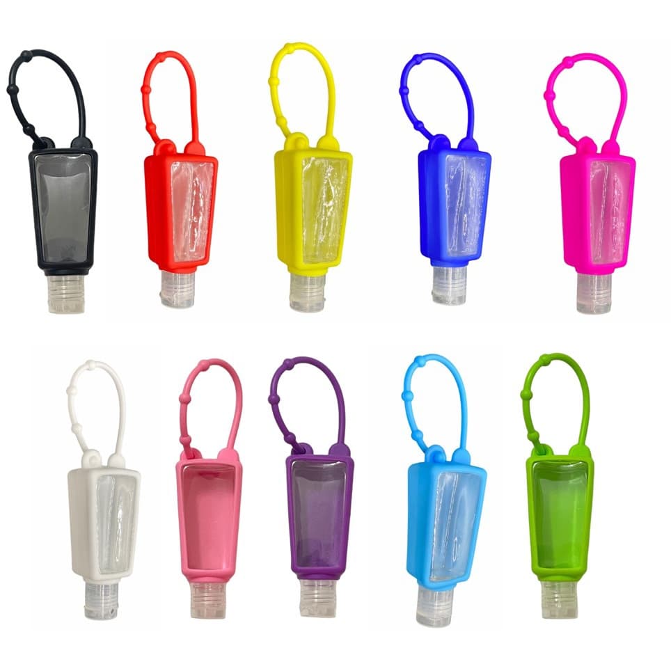 Suporte De Silicone Com Frasco Para Álcool Gel Bolsa Mochila