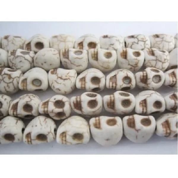 7 Firma Entremeio de Caveira Branca para Guia 12mm Umbanda