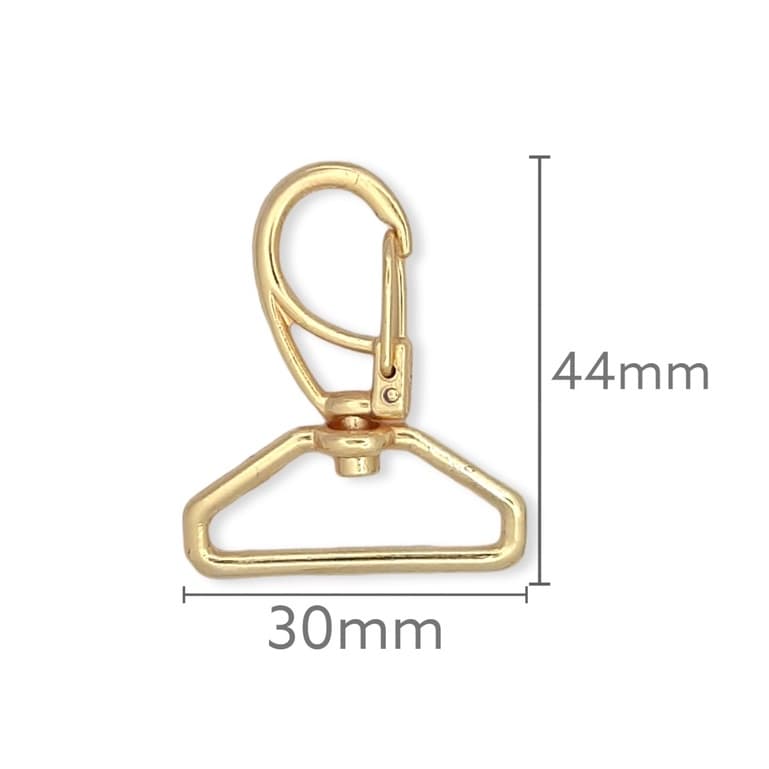 Mosquetão 30mm Dourado (10und) para Bolsas, Mochilas Necessarie Artigos Costura Confecções