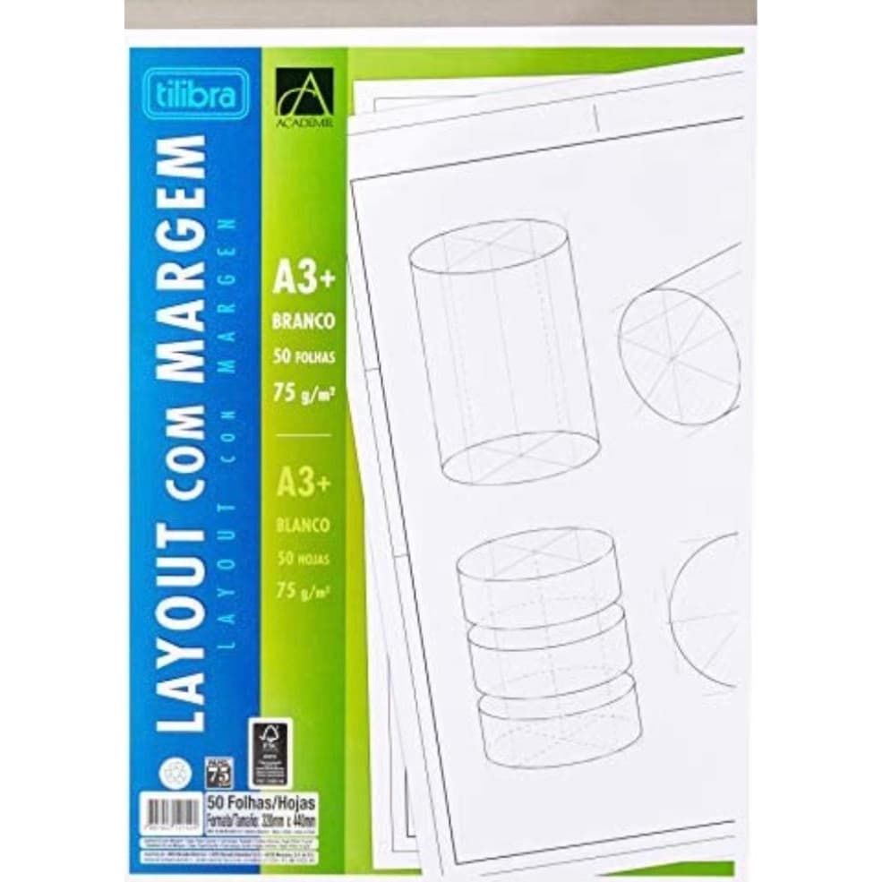Bloco papel layout A3 margeado 50 folhas Tilibra