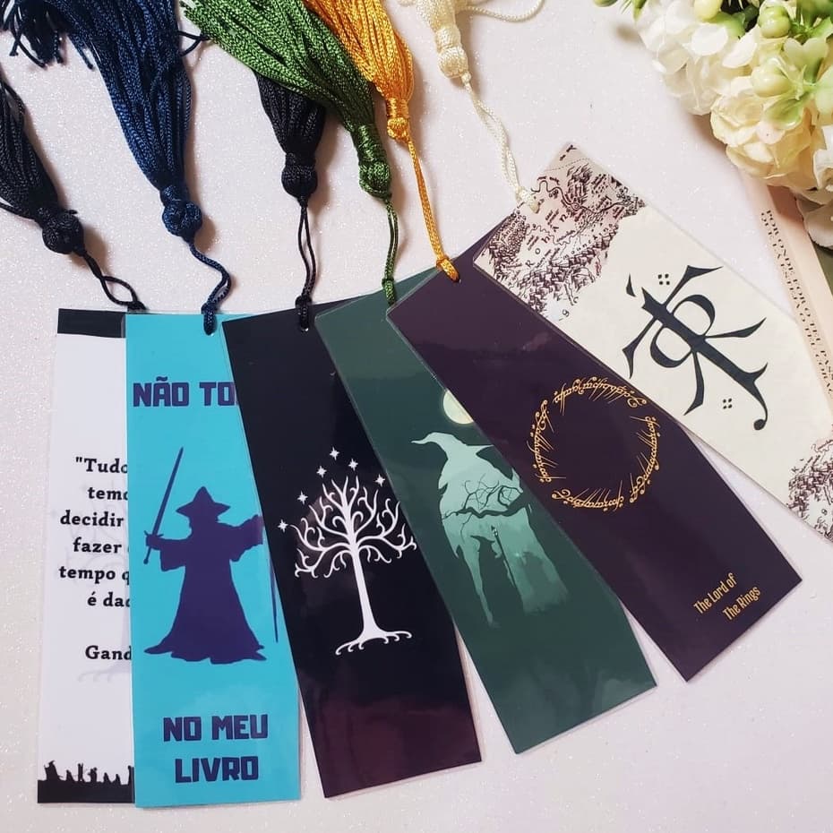 Marcador de Páginas Senhor dos Anéis Plastificado com ou sem Tassel