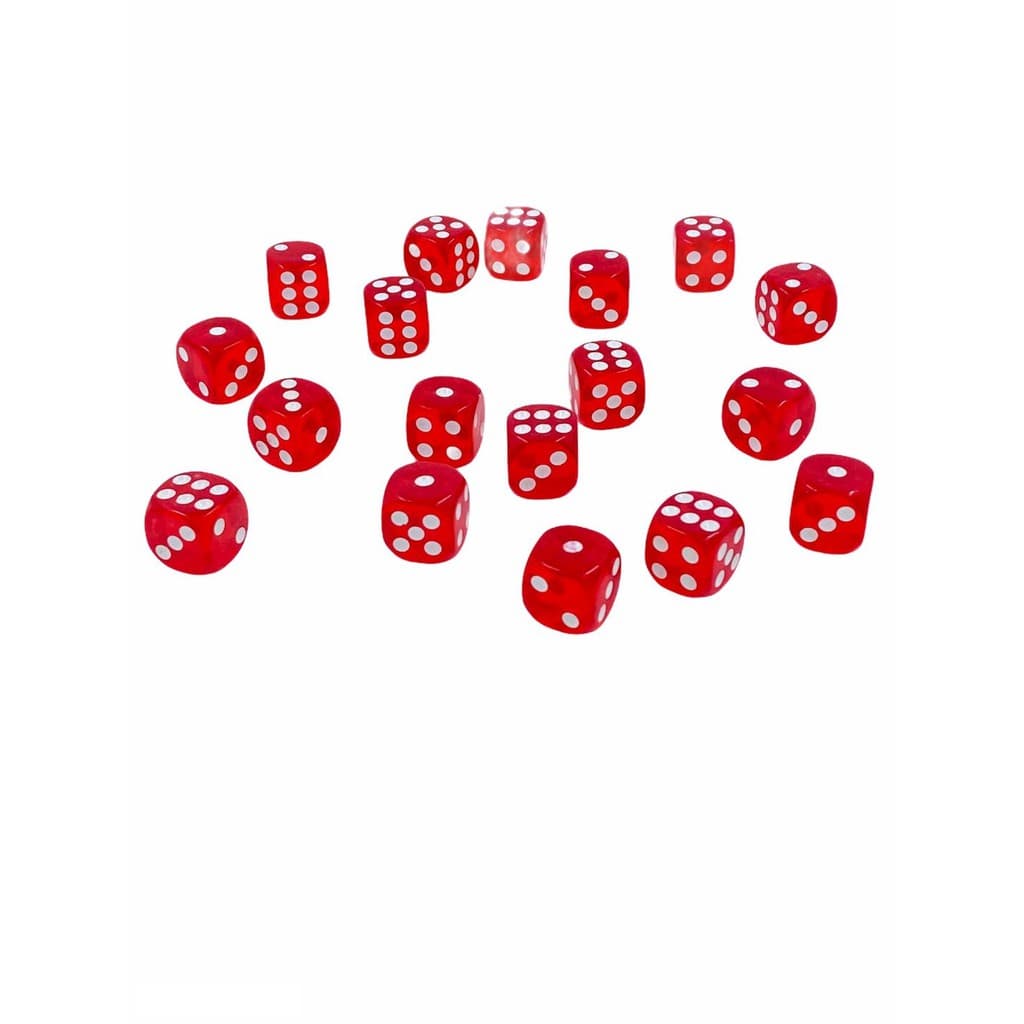 Kit 12 pcs Dados P/jogo De Salao Vermelho/branco 6 Faces