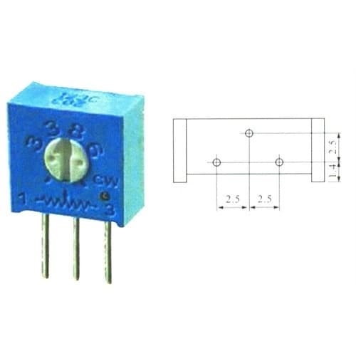 Kit 20 Peças - Trimpot 3386h 5k (502) Vertical 1 Volta