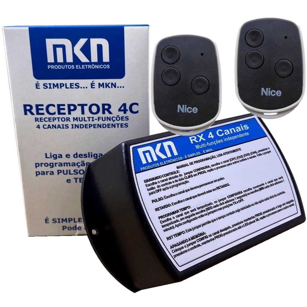 RECEPTOR 4 CANAIS MULTI FUNÇÕES 248TX MKN 2 TX CONTROLES